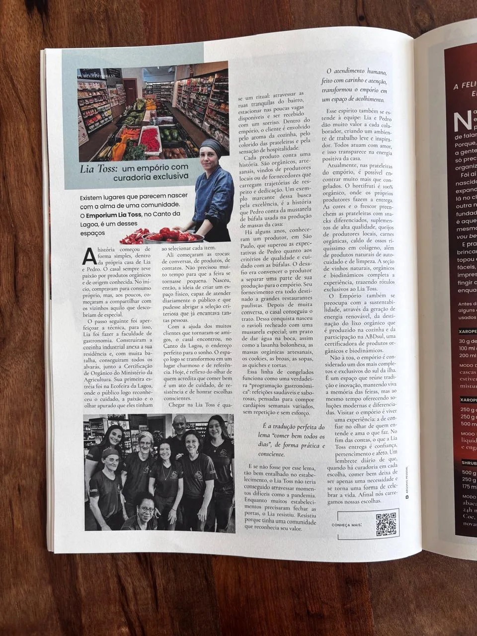 Matéria sobre a Lia Toss publicada na Revista Offline de Florianópolis