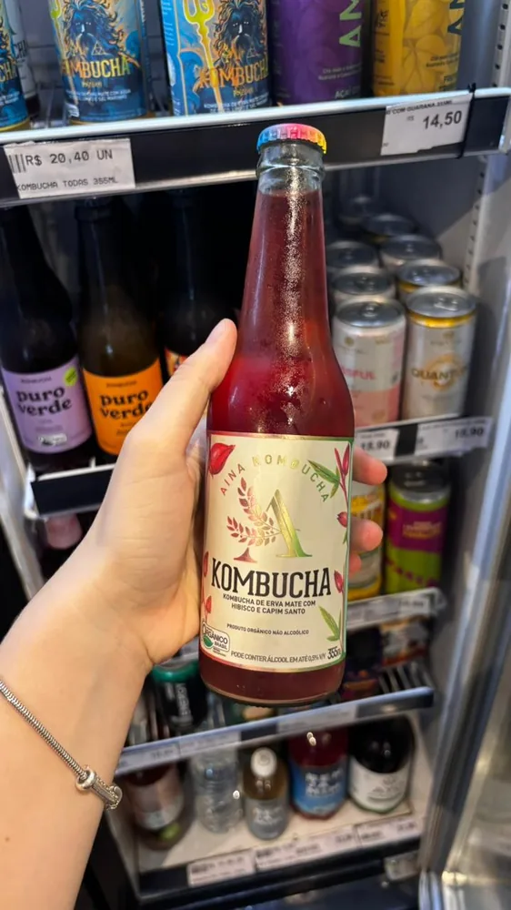 Aina Kombucha de erva-mate, hibisco e capim-santo