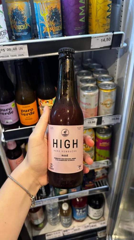 HIGH Hard Kombucha Rosé alcoólica orgânica