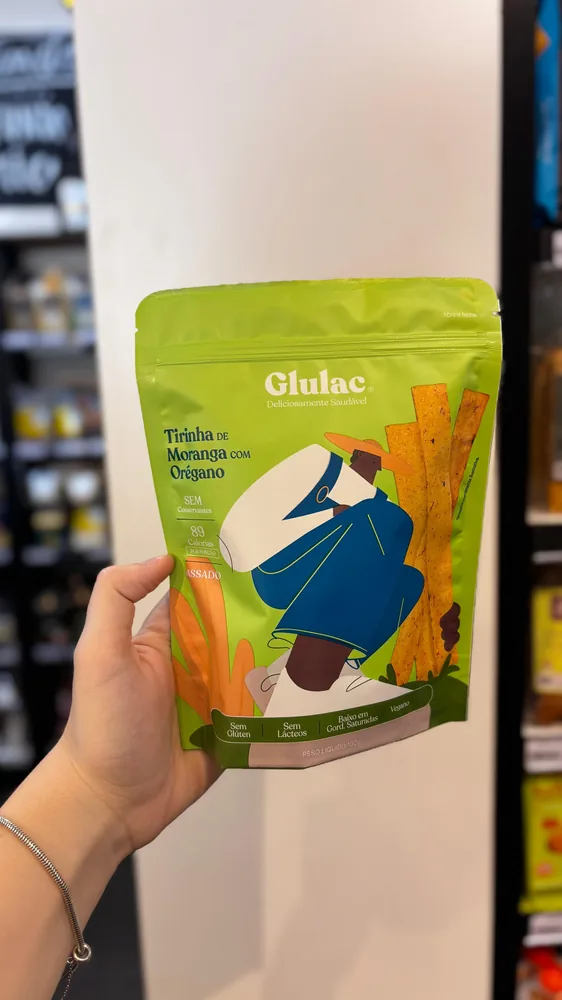 Glulac tirinhas de moranga com orégano snack sem glúten vegano