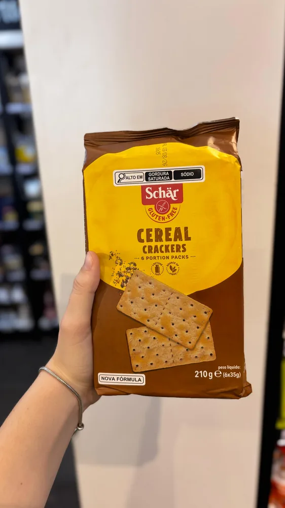 Schär cereal crackers sem glúten fonte de fibra