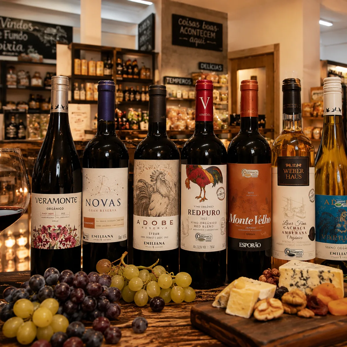 Vinhos orgânicos selecionados no Emporium Lia Toss
